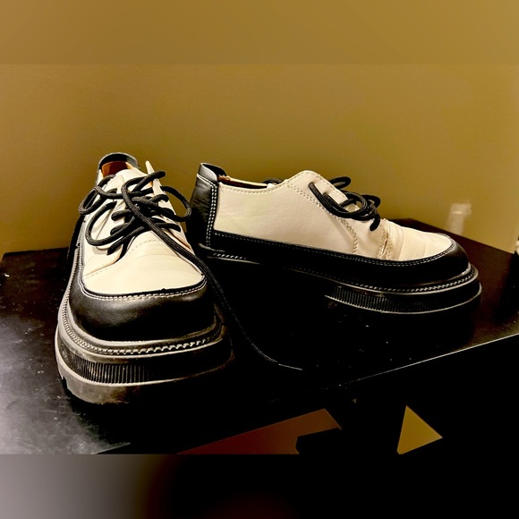 Black and white creeper shoe. Worn once. 1.5” sole. - Picture 2 of 3